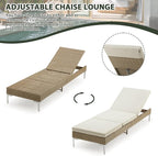 HOMREST Outdoor Chaise Lounge Chair Set of 2, Patio Wicker Lounge Chairs - Image 5