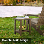 Double Adirondack Outdoor Side Table Weather Resistant, Outdoor Rectangular - Image 6