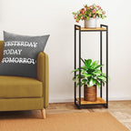 2-Tier Plant Stand Indoor, Rustic Brown - Image 5