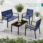 Best Choice Products 4-Piece Outdoor Textilene Patio Conversation Set, Backyard - Image 3