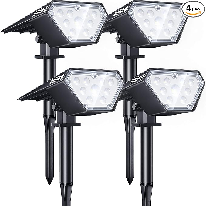 Biling Solar Spot Lights Outdoor, Bright 700 Lumen Solar Lights Outdoor by biling