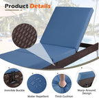 HOMREST Outdoor Chaise Lounge Chair Set of 2, Rattan Pool Sunbathing Recliner - Image 4
