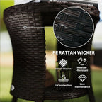 Outsunny 18" Outdoor Wicker Coffee Table, 2-Tier Patio Side Table - Image 5