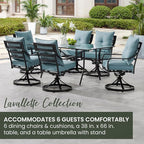 Hanover Lavallette 7-Piece Patio Dining Set, Modern Outdoor Dining Set - Image 4