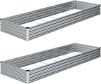 10×3×1FT Galvanized Raised Garden Bed Kit, Metal Planter Boxes, Large Outdoor by ZUNUDA