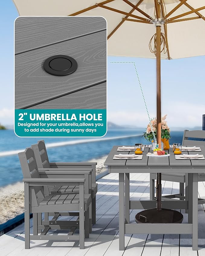 SERWALL Patio Dining Sets for 10 Person, HDPE Dining Set - Image 5