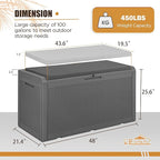 Devoko 100 Gallon Waterproof Large Resin Deck Box Outdoor Storage Box Indoor - Image 6