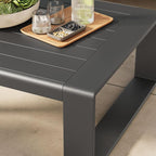 Modway Lirienne Aluminum Outdoor Coffee Table in Gray - Image 5