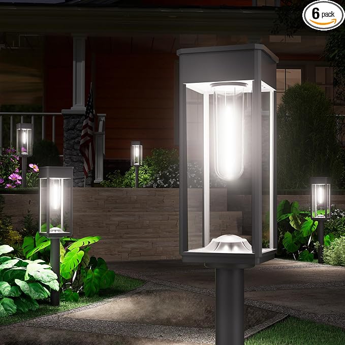 Solar Pathway Lights Outdoor, 6 Pack Solar Garden Lights Waterproof Bright LED by NEWMESSI