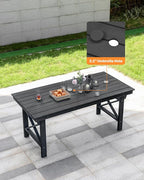 HDPE Outdoor Dining Table, 66.9” Rectangle Patio Dining Table - Image 3
