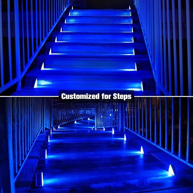 VOLISUN Solar Stair Lights 8 Pack, Solar Step Lights Outdoor Waterproof IP67 - Image 3