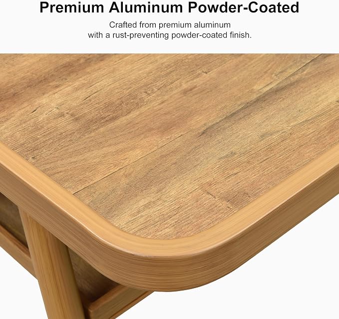 PURPLE LEAF Outdoor Bar Height Table Aluminum Patio High Bar Stools Pub Dining - Image 6
