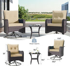 Kullavik 9 Pieces Outdoor Patio Furniture Set, PE Wicker Rattan Sectional Sofa - Image 9