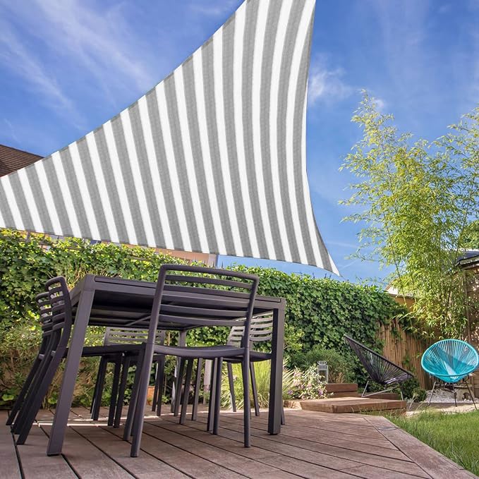 E&K Sunrise 15' x 15' x 15' Sun Shade Sail Triangle Canopy Shade Cover UV Block - Image 7
