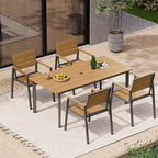 Outdoor Patio Dining Chairs Set of 2, 350LBS Capacity Aluminum Patio Dining - Image 2