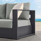 Modway Tahoe Aluminum Modular Right-Facing Outdoor Patio Loveseat Gray - Image 9