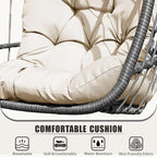 FREDEES Egg Swing Chair with Stand, Outdoor Hanging Egg Chair with Cushion - Image 6