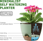 Plant Pots 10/9/8/7.5/7 Inch Self Watering Pots, Plastic Flower Pots, Nursery - Image 4