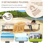 GYMAX Tanning Chair, 350lbs Beach Lounge Chair - Image 3