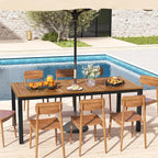 Tangkula 79" Acacia Wood Outdoor Dining Table - Image 9