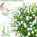 20 Bundles Artificial Flowers for Outdoors Fake Plastic Flowers UV Resistant - Image 3