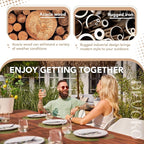 Devoko Home Acacia Wood Dining Table 6-Person Indoor Outdoor Table - Image 7