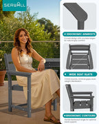 SERWALL HDPE Outdoor Dining Chair, Patio Dining Chair - Image 3