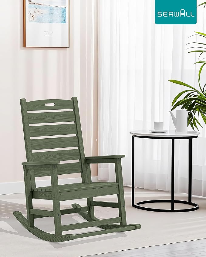 SERWALL Outdoor Rocking Chair Set of 2, Oversized Rocking Chair - Image 2