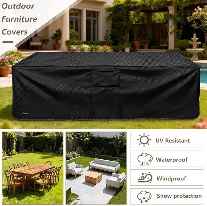 Rectangular Patio Furniture Covers, Upgraded 600D Heavy Duty Outdoor Furniture - Image 4