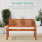 Best Choice Products Outdoor Bench 2-Person Metal Steel Benches Furniture - Image 6