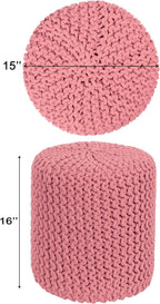 COTTON CRAFT Braided Round Pouf - Image 3