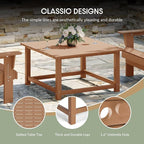 WestinTrends Malibu Low Outdoor HDPE Square Patio Coffee Table - Image 8