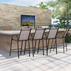 HOMREST Outdoor Bar Height Stools Set of 4, High Back Patio Chairs - Image 4