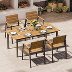 Outdoor Dining Set for 4, Aluminum Patio Table and Chairs Set by Oasbira