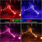 Mlambert 48FT Outdoor Patio Lights, 6 Lighting Modes RGB Cafe String Lights - Image 6