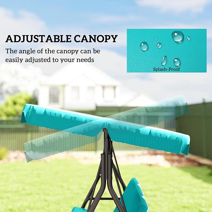 Outsunny 3-Seat Outdoor Patio Swing Chair - Image 3