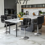 Yaheetech Bar Stools Set of 3, PU Leather Adjustable Barstools - Image 5