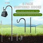 6 Pcs 15 Inch Shepherds Hook for Outdoor Adjustable Bird Feeder Pole Metal - Image 2