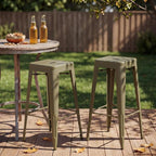 Shahoo 30 Inches Metal Bar Stools Counter Height Stackable Backless Stools - Image 8