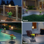 2 Pack Solar Lights with Plant Stand, Outdoor Floor Lamp, Waterproof Solar LED - Image 3