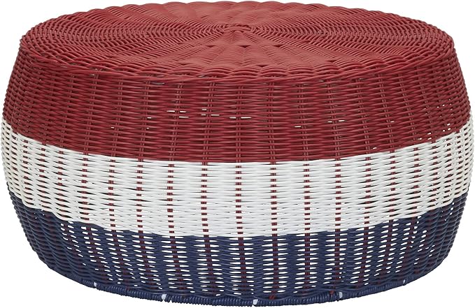 Household Essentials Handwoven Resin Ottoman Table by HouseholdEssentials