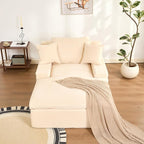 63" Chaise Lounge Chair Indoor, Set of Convertible Sleeper Sofa Couch - Image 9