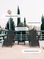 KINGYES Folding Adirondack Ottomans Set of 4 - Image 5