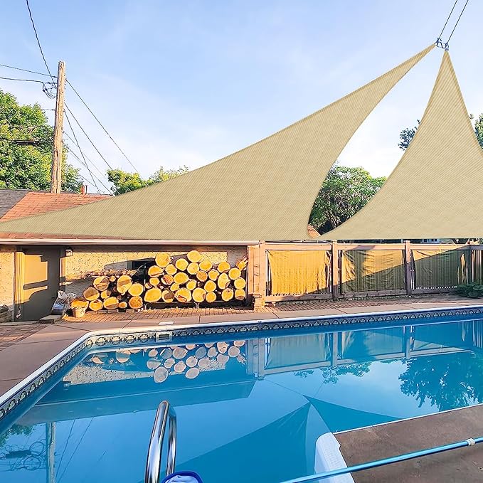 E&K Sunrise 24' x 24' x 24' Sun Shade Sail Triangle Canopy Shade Cover UV Block by EKSUNRISEINC