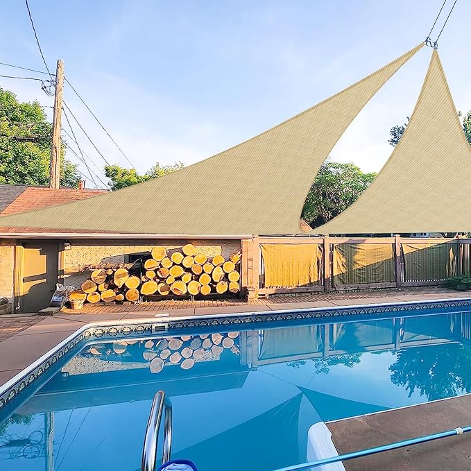 E&K Sunrise 23' x 23' x 23' Sun Shade Sail Triangle Canopy Shade Cover UV Block by EKSUNRISEINC