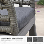 PURPLE LEAF Outdoor Rattan 24" Counter Height Bar Stools Chair Set of 2 - Image 4