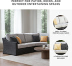 Signature Design by Ashley Beachcroft Curved Modern 3-Piece Outdoor Sectional - Image 5