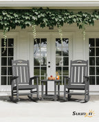 Oversized Outdoor Rocking Chair, HDPE All Weather Resistant Patio Rocking Chair - Image 2