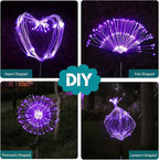 JJGoo Solar Firework Lights, 2 Pack 180 LEDs 2 Lighting Modes Solar Lights - Image 4