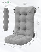 SERWALL HDPE Outdoor Rocking Cushion Set of 2, Memory Foam Cushion Dark Gray - Image 3